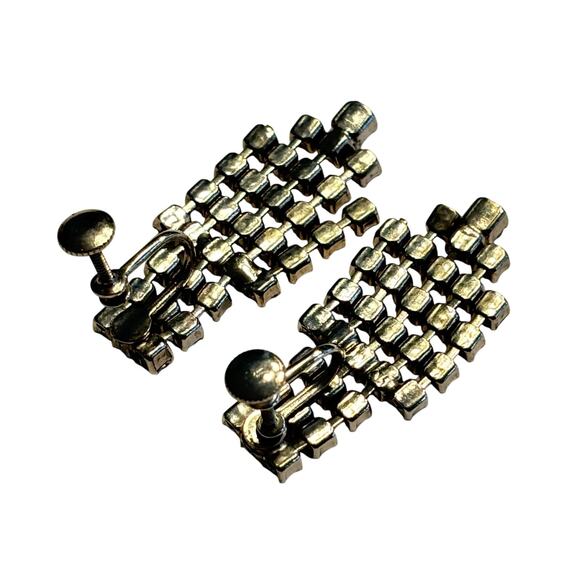 Screwback earrings vintage crystal dangles Art Deco era jewelry old Hollywood - Picture 2 of 6